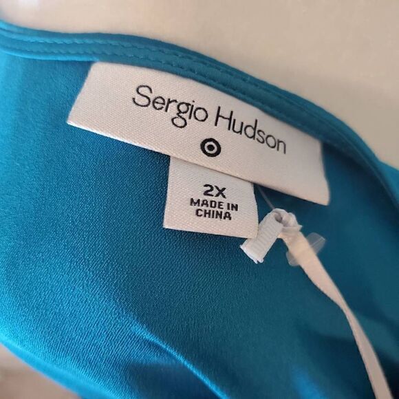 NWT Sergio Hudson x Target Teal faux wrap Bodysuit 2X - Picture 8 of 9